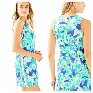 LILY PULITZER NWT Mila Women’s M Green/Blue Shift Mini Dress Vacation Tropical